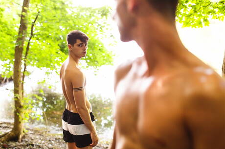 Hot american boys otter Cory Kane and beautiful boy Ben Masters sucking and fucking each other at the pool