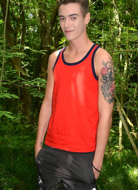 Polish twink Ethan White and young dude Rhys Casey have a hot couple scene outside