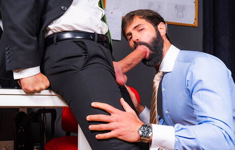 Spanish hairy bear Dani Robles and portuguese hot bear Sir Peter fuck ass after blowjob