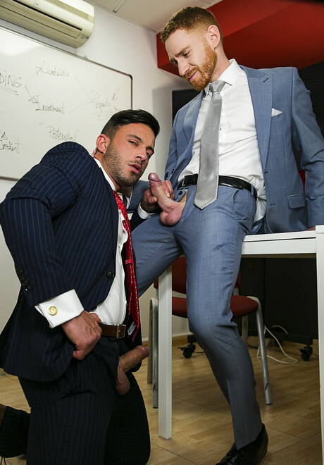 Latino hunky guy Andy Star and australian hunk Leander fuck ass after sucking