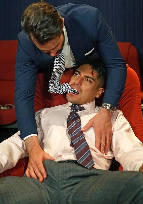 Husky guy Dani Robles and hunk Salvador Mendoza fuck ass after sucking dick