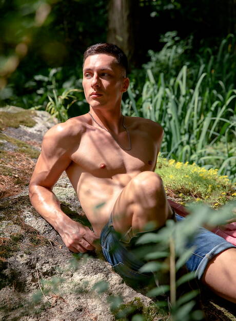 Hot american boys young dude Leo Grand and beefcake Tristan Hunter fuck after blowjob outdoor