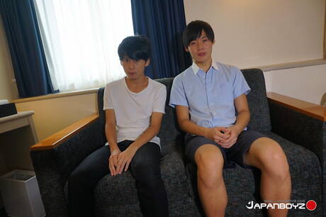Asian young dude Fuji and asian twink Takumi have a hot couple scene