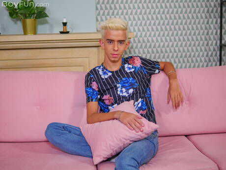 Latino twink Rick Vilela undressing and showing perfect butt